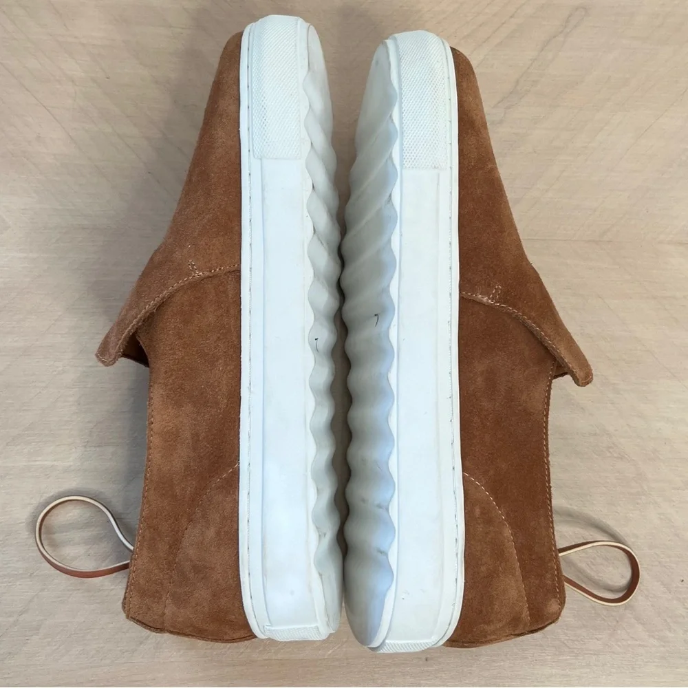 J/Slides Perrie Sneaker Brown Suede Leather Casual Shoe Women's Size 8
